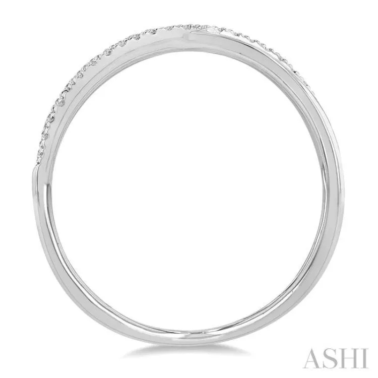 1/10 ctw Wide Split Round Cut Diamond Twist Ring in 10K White Gold