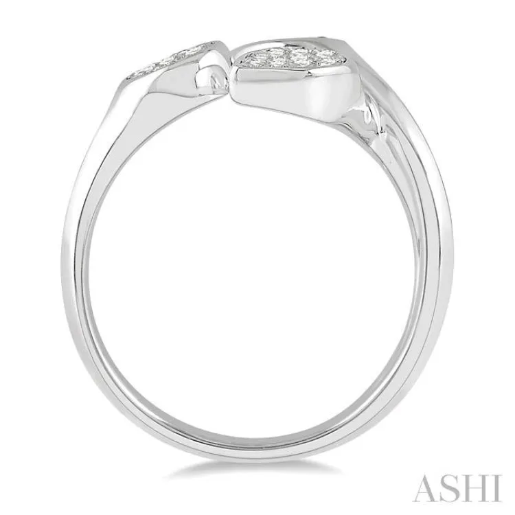 1/3 ctw Lovebright Open Center Mixed Shape Mounts Round Cut Diamond Fashion Ring in 10K White Gold