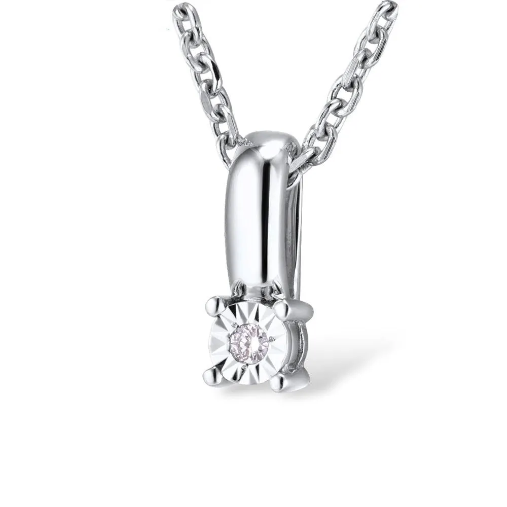 14K Pure White Gold Sparkling Illusion-Set Miracle Plate Diamond Pendant for Women Anniversary Trendy Unique Jewelry