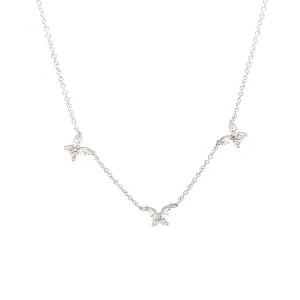 14k White Gold Butterfly Necklace