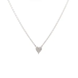 14k White Gold Diamond Mini Heart Pendant