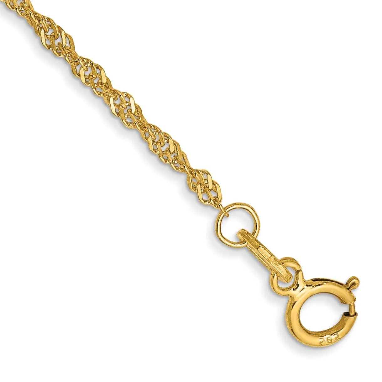 14k Yellow Gold 1.60m Polished Singapore Chain