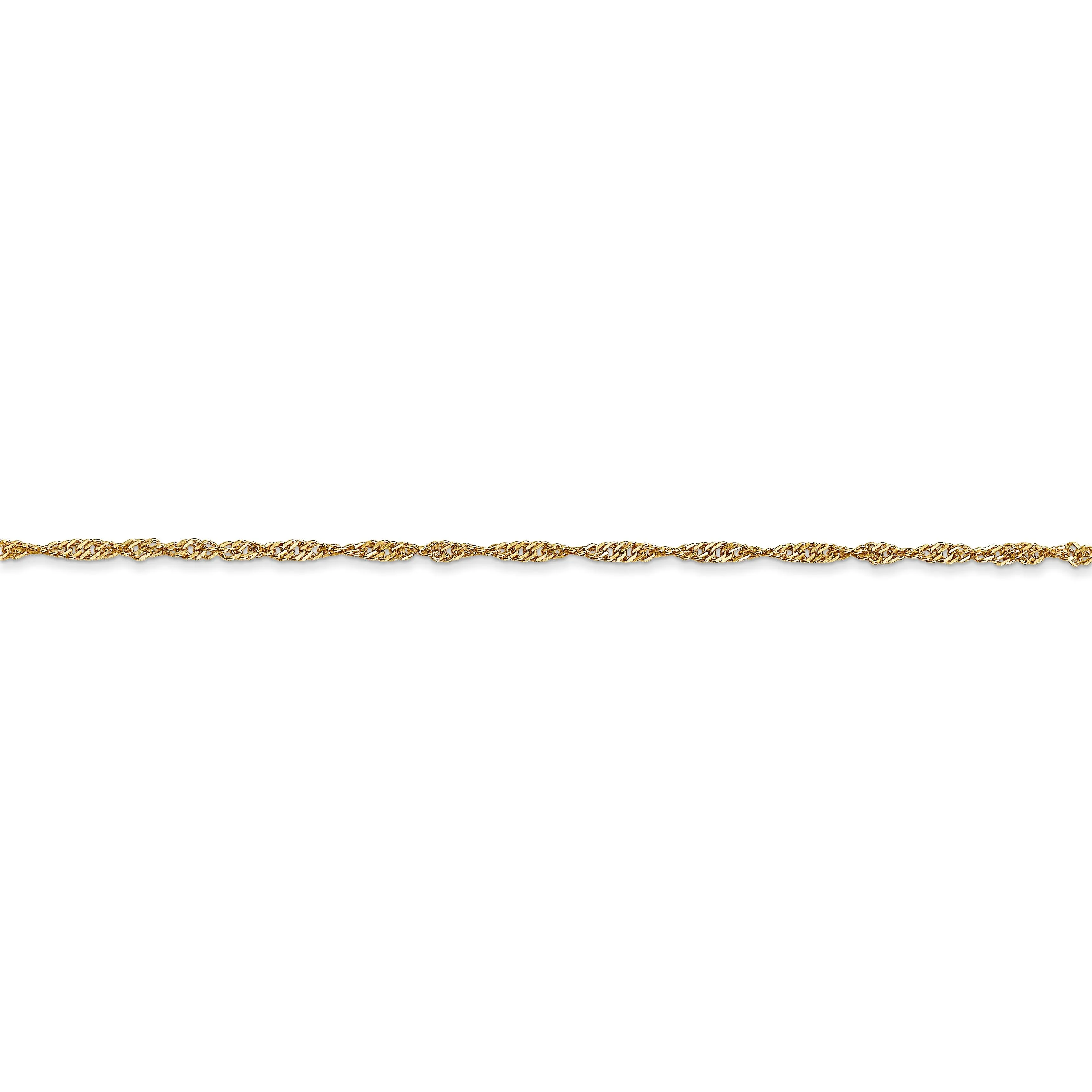 14k Yellow Gold 1.60m Polished Singapore Chain