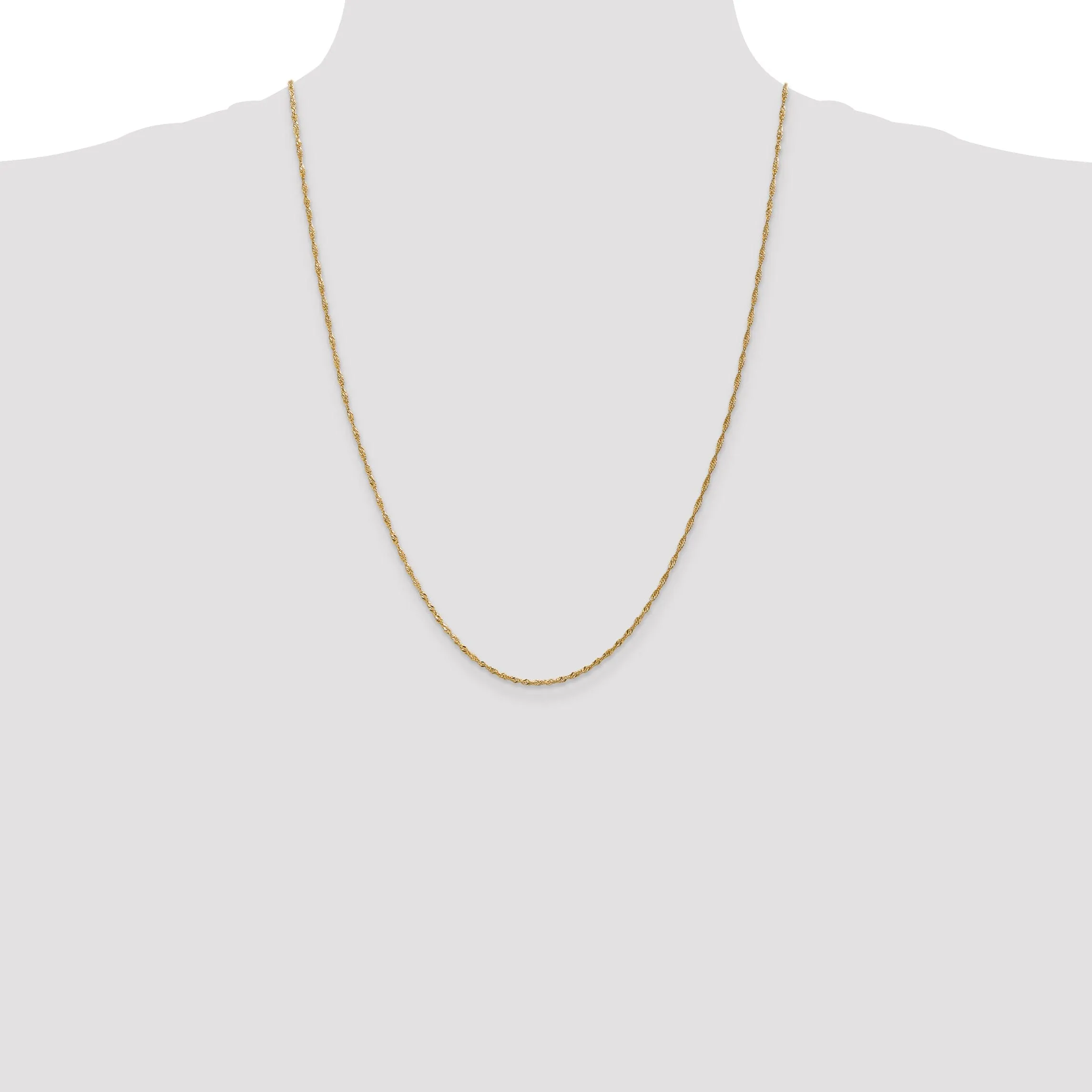 14k Yellow Gold 1.60m Polished Singapore Chain