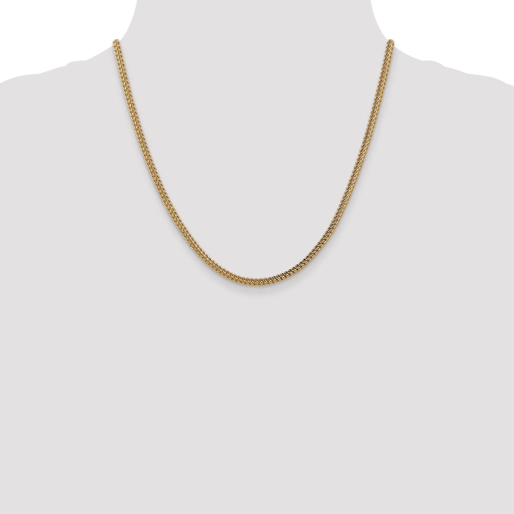 14k Yellow Gold 3.00m Semi Solid Franco Chain