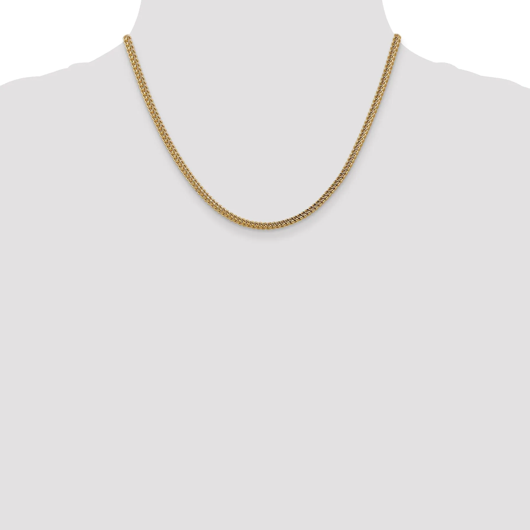 14k Yellow Gold 3.00m Semi Solid Franco Chain