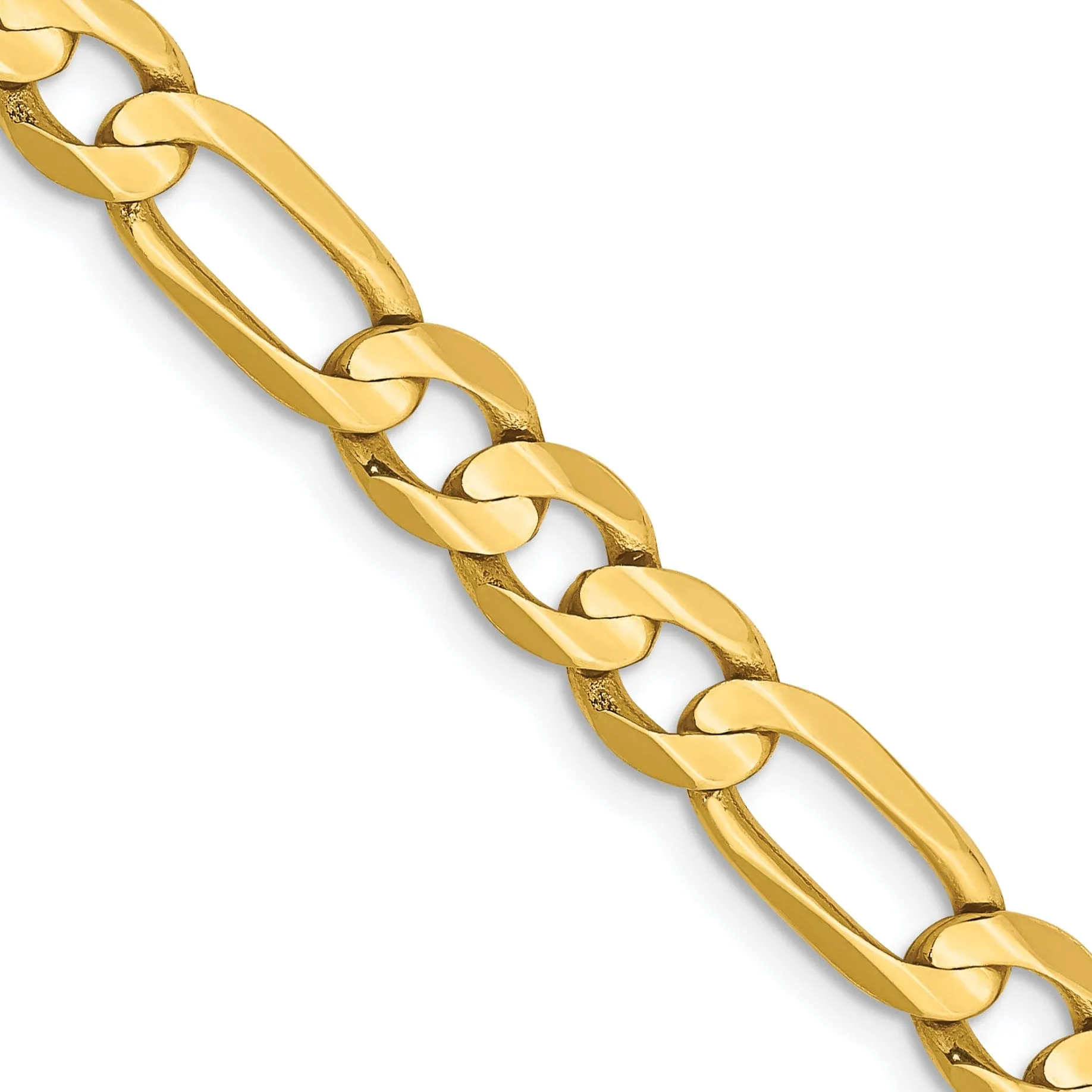 14k Yellow Gold 6.00m Concave Open Figaro Chain