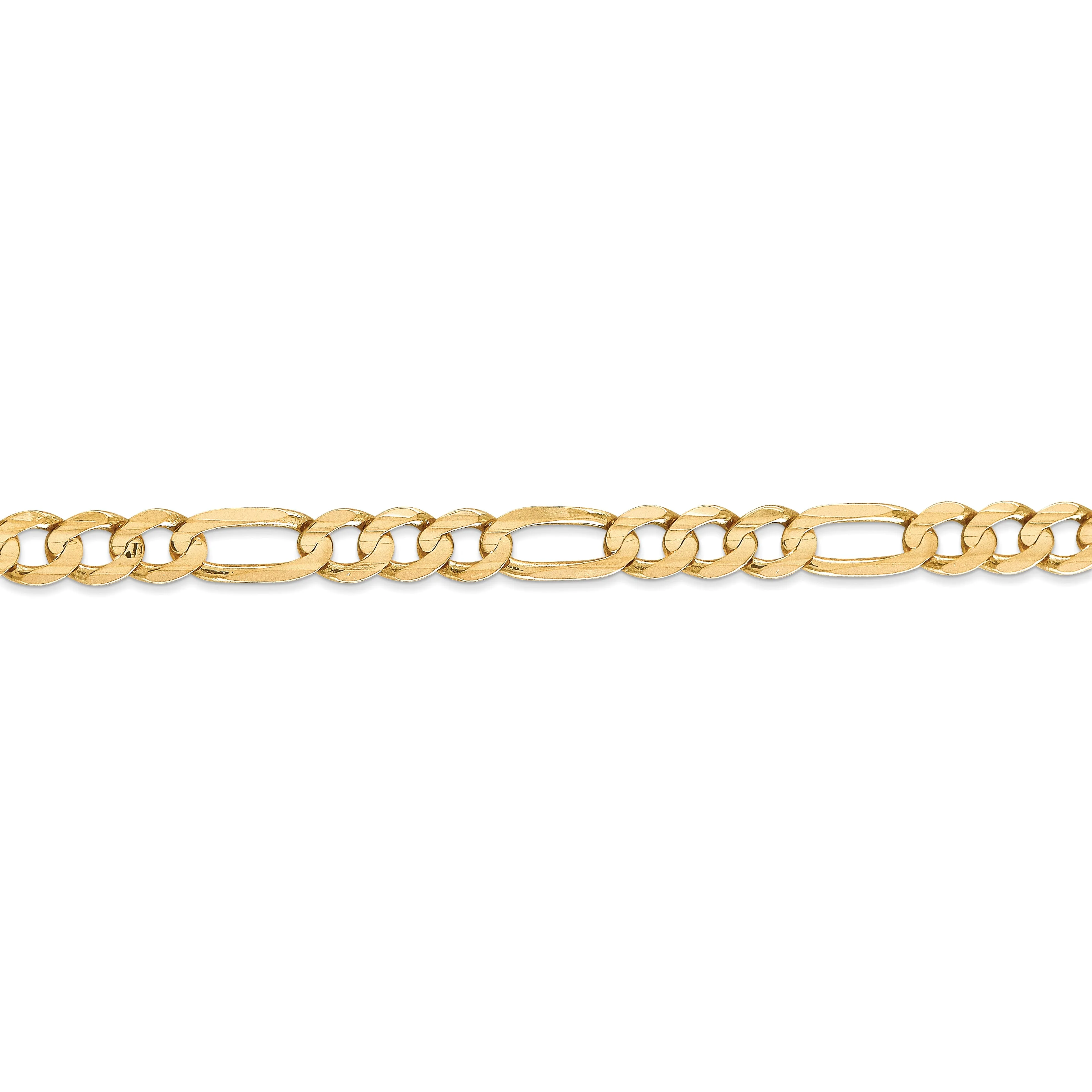 14k Yellow Gold 6.00m Concave Open Figaro Chain