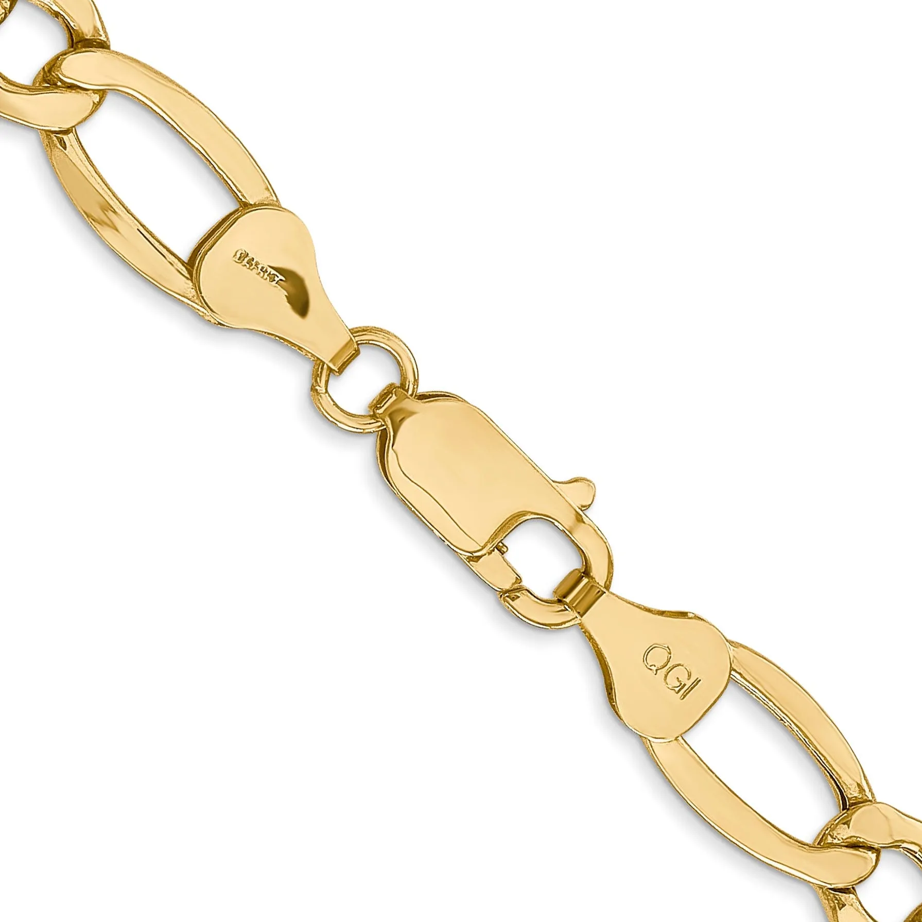 14k Yellow Gold 7.30-mm Semi Solid Figaro Chain