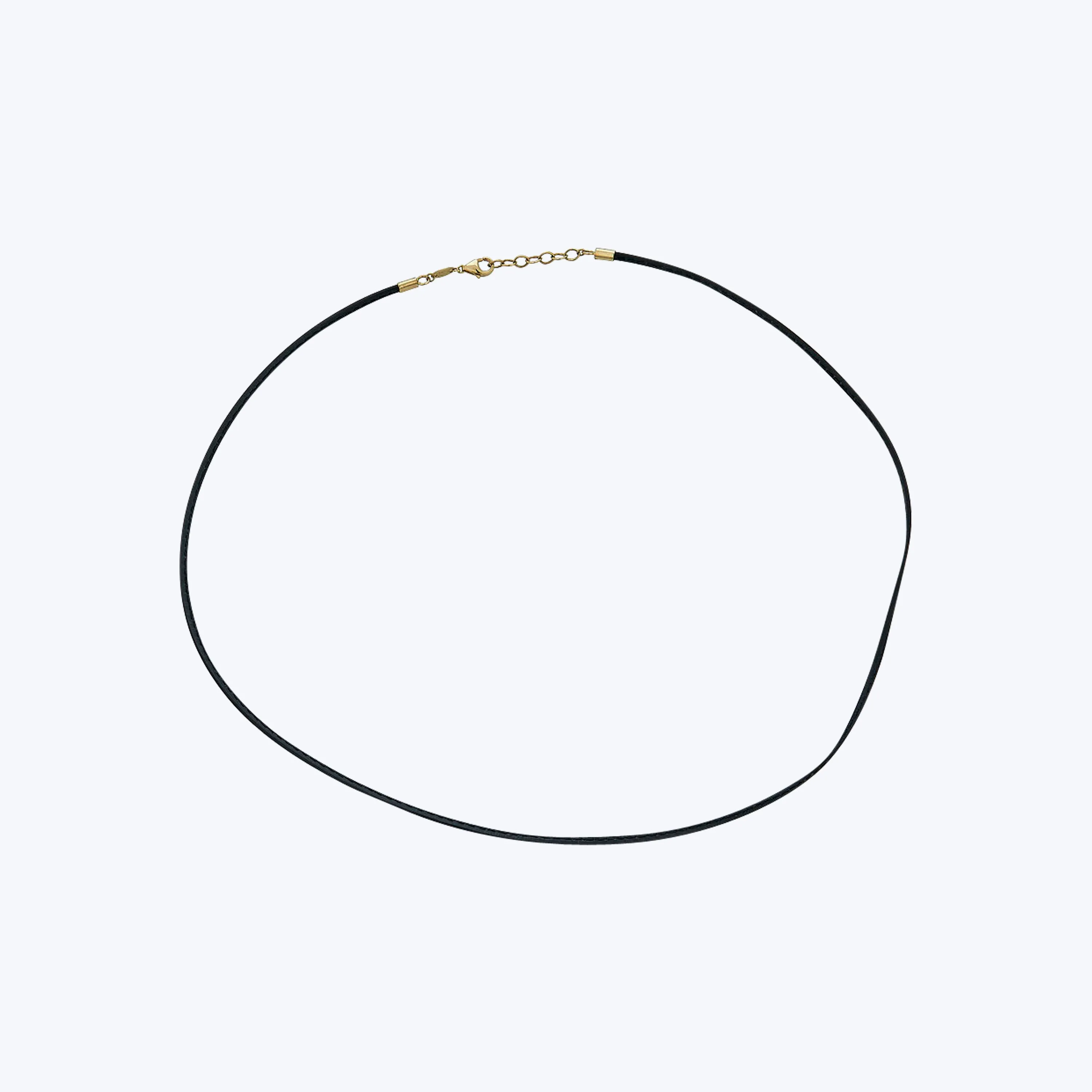 14K Yellow Gold Black Leather Cord Necklace