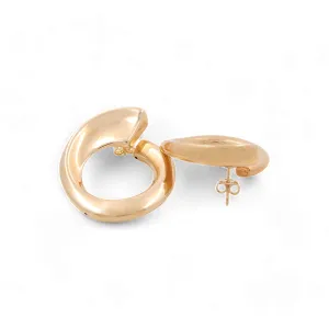 14K Yellow Gold Large Stud Women's Earrings