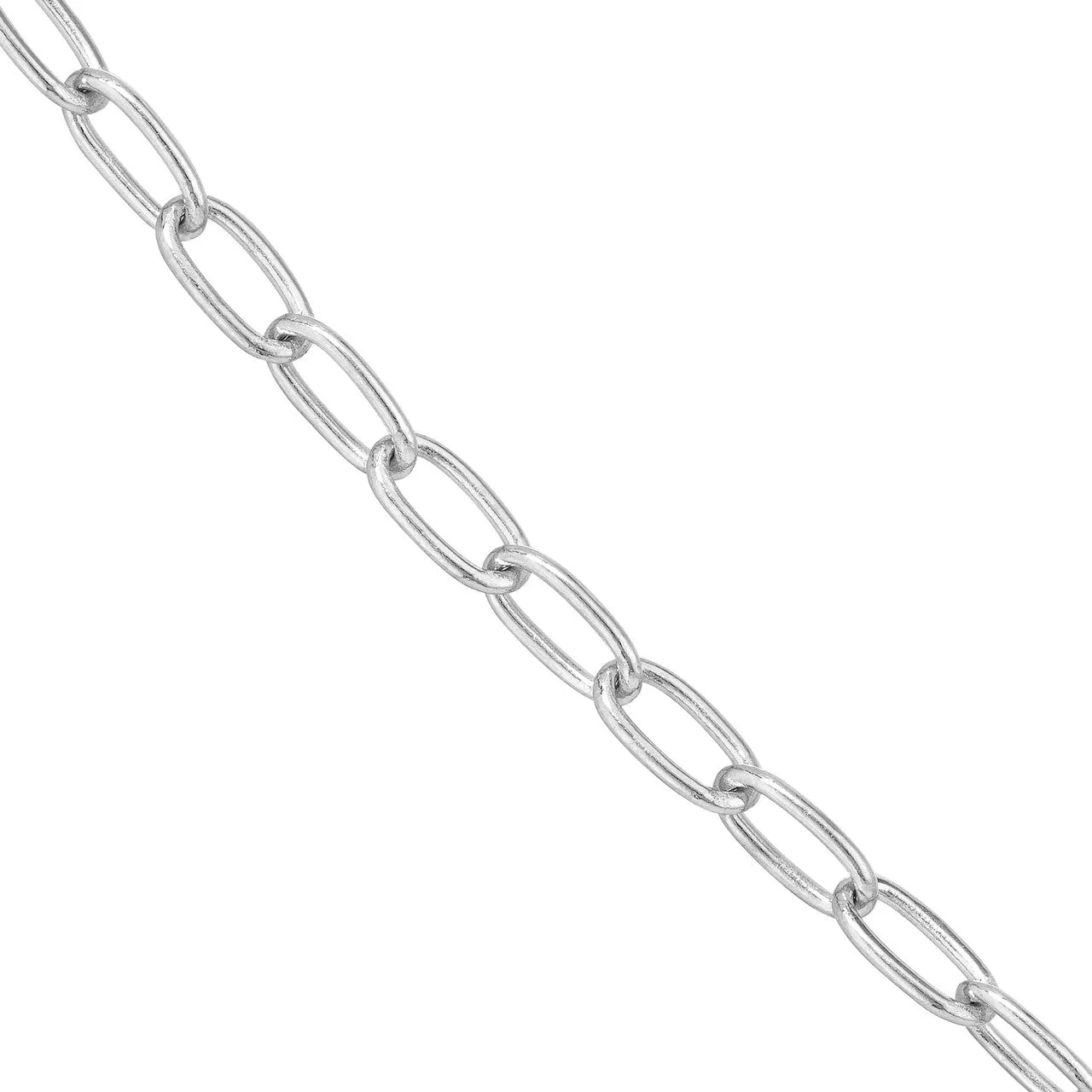 14K Yellow Gold or White Gold or Rose Gold 3.45mm Paperclip Chain Necklace with Lobster Lock