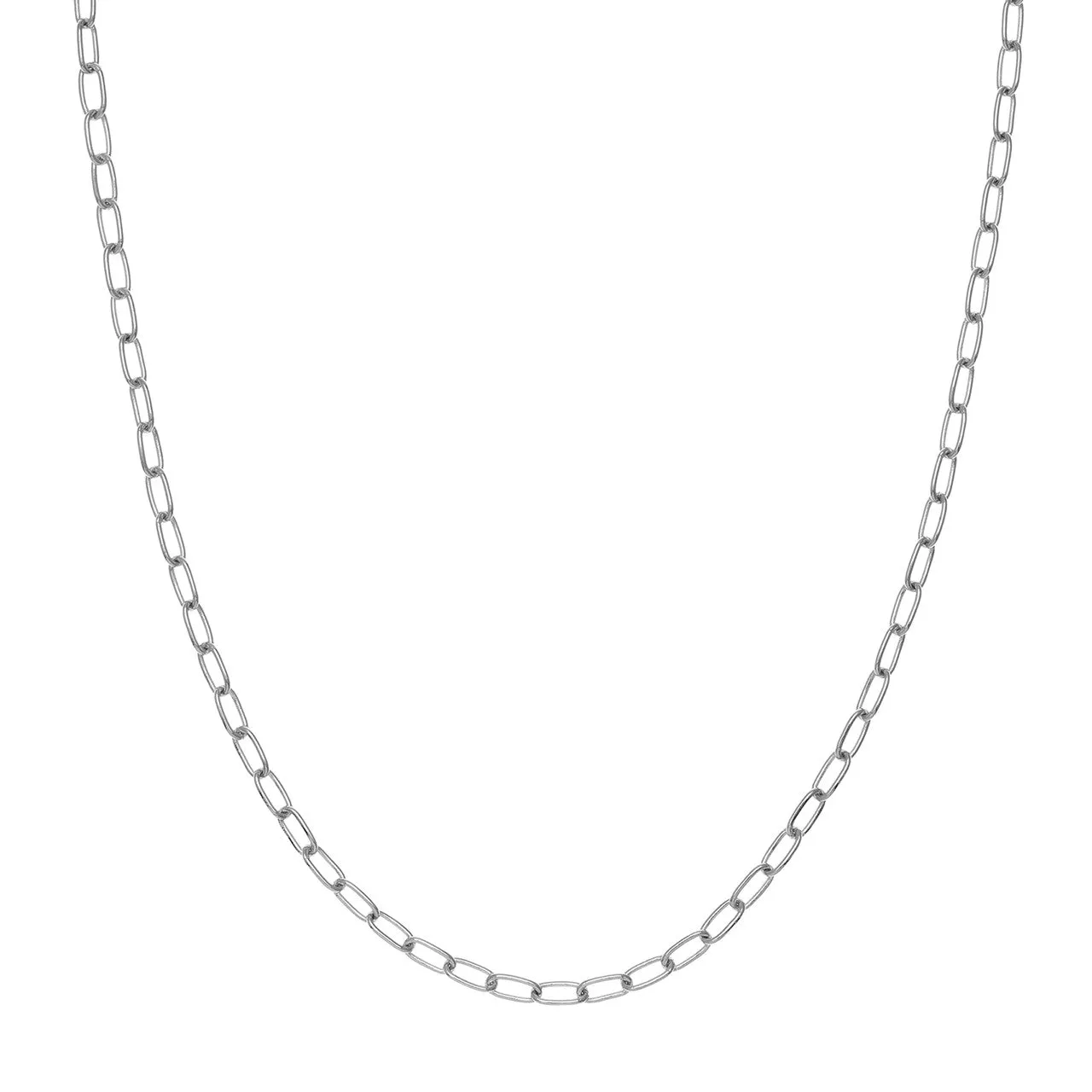 14K Yellow Gold or White Gold or Rose Gold 3.45mm Paperclip Chain Necklace with Lobster Lock