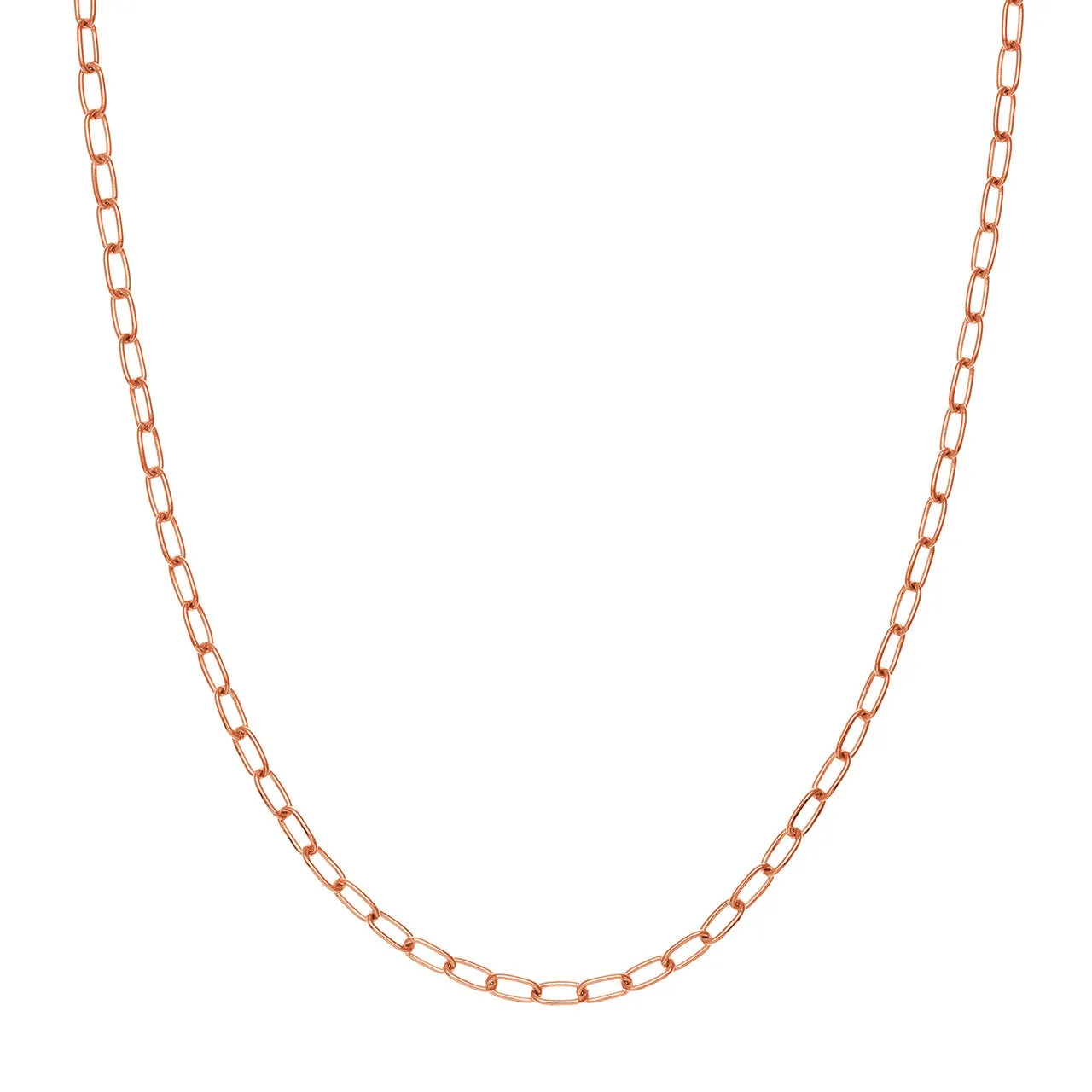 14K Yellow Gold or White Gold or Rose Gold 3.45mm Paperclip Chain Necklace with Lobster Lock