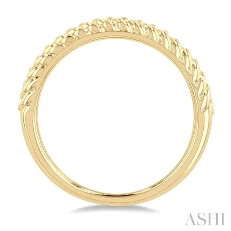 1/5 ctw Rope Border Round Cut Diamond Fashion Band in 14K Yellow Gold