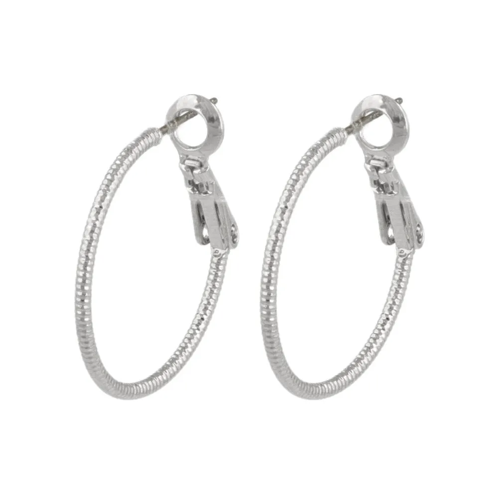 20mm Textured Hoop Earrings