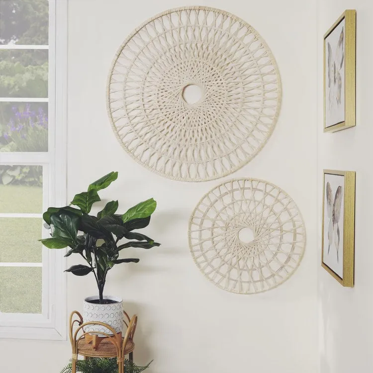 24" Round Wicker Wall Decor - Natural