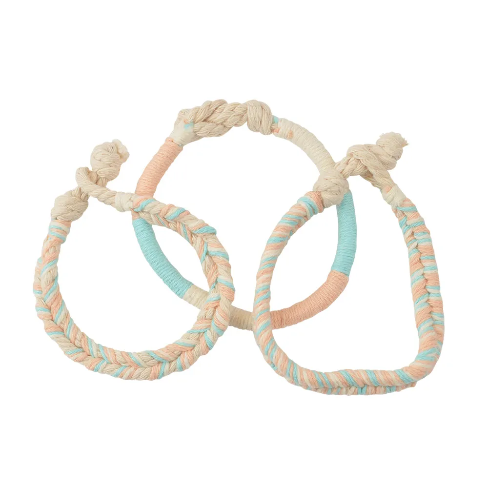 3 Colored Cotton Bracelets - Final Sale