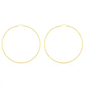 9ct Yellow Gold 70mm Plain Hoop Earrings