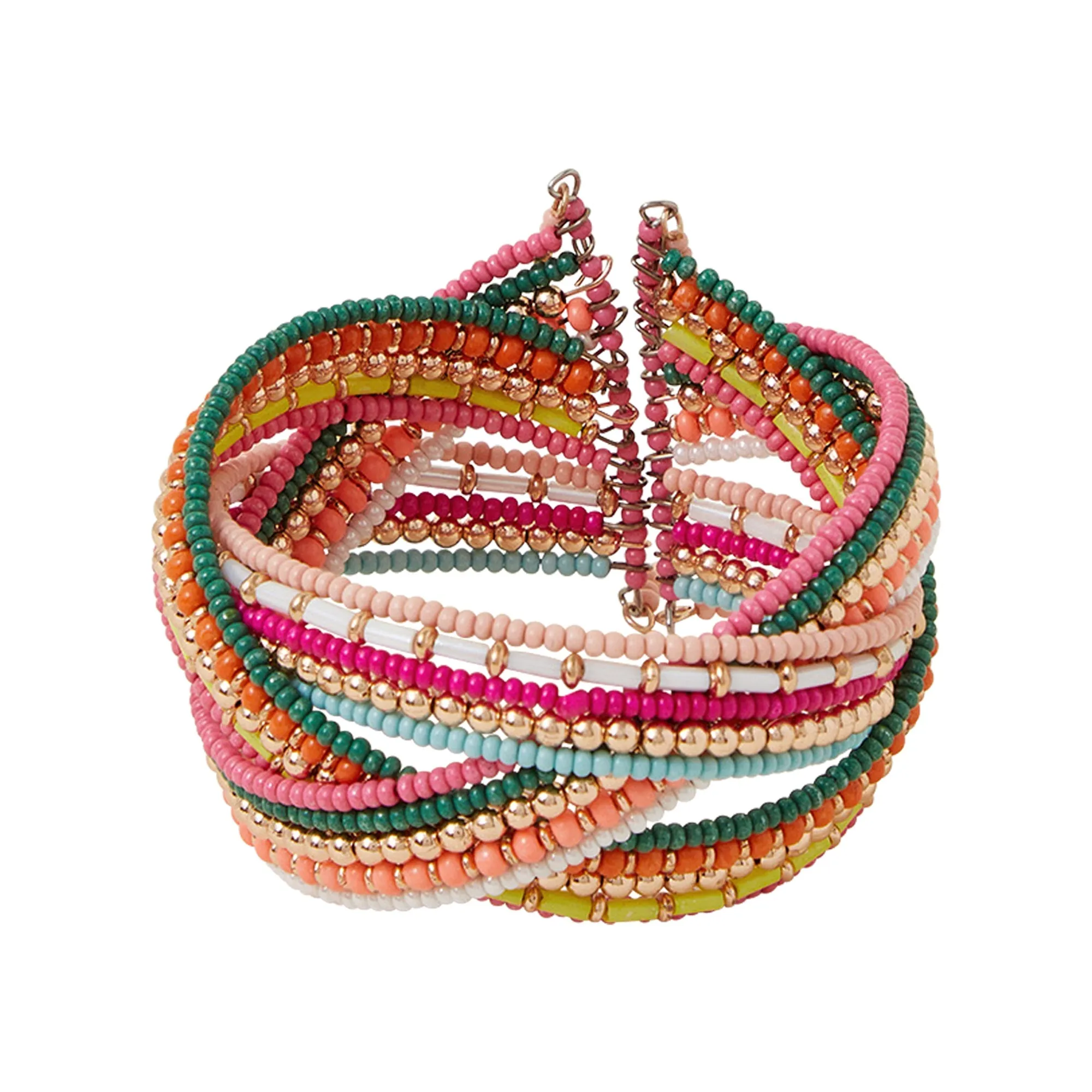 Accessorize London  Women's Multi Beaded Woven Cuff