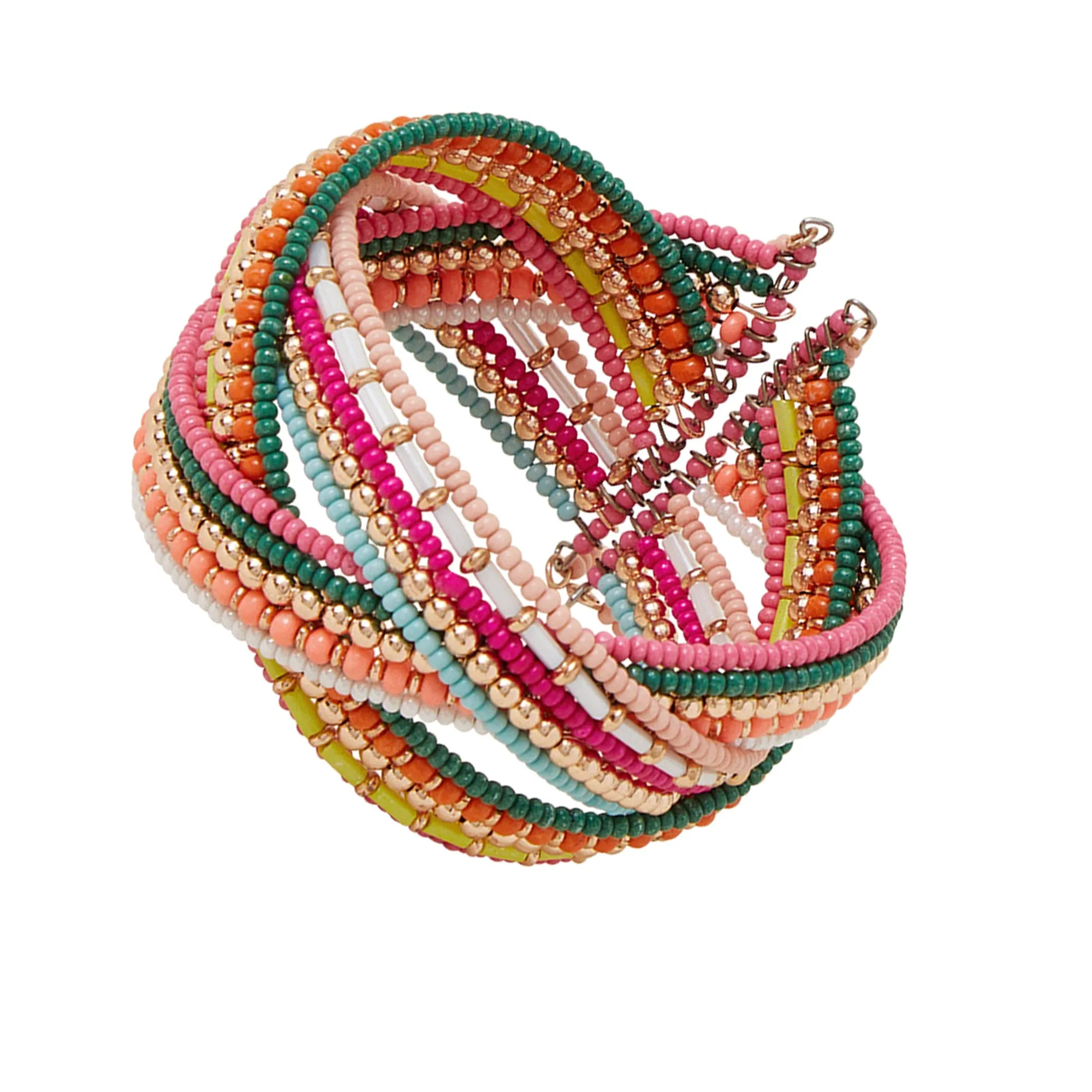 Accessorize London  Women's Multi Beaded Woven Cuff