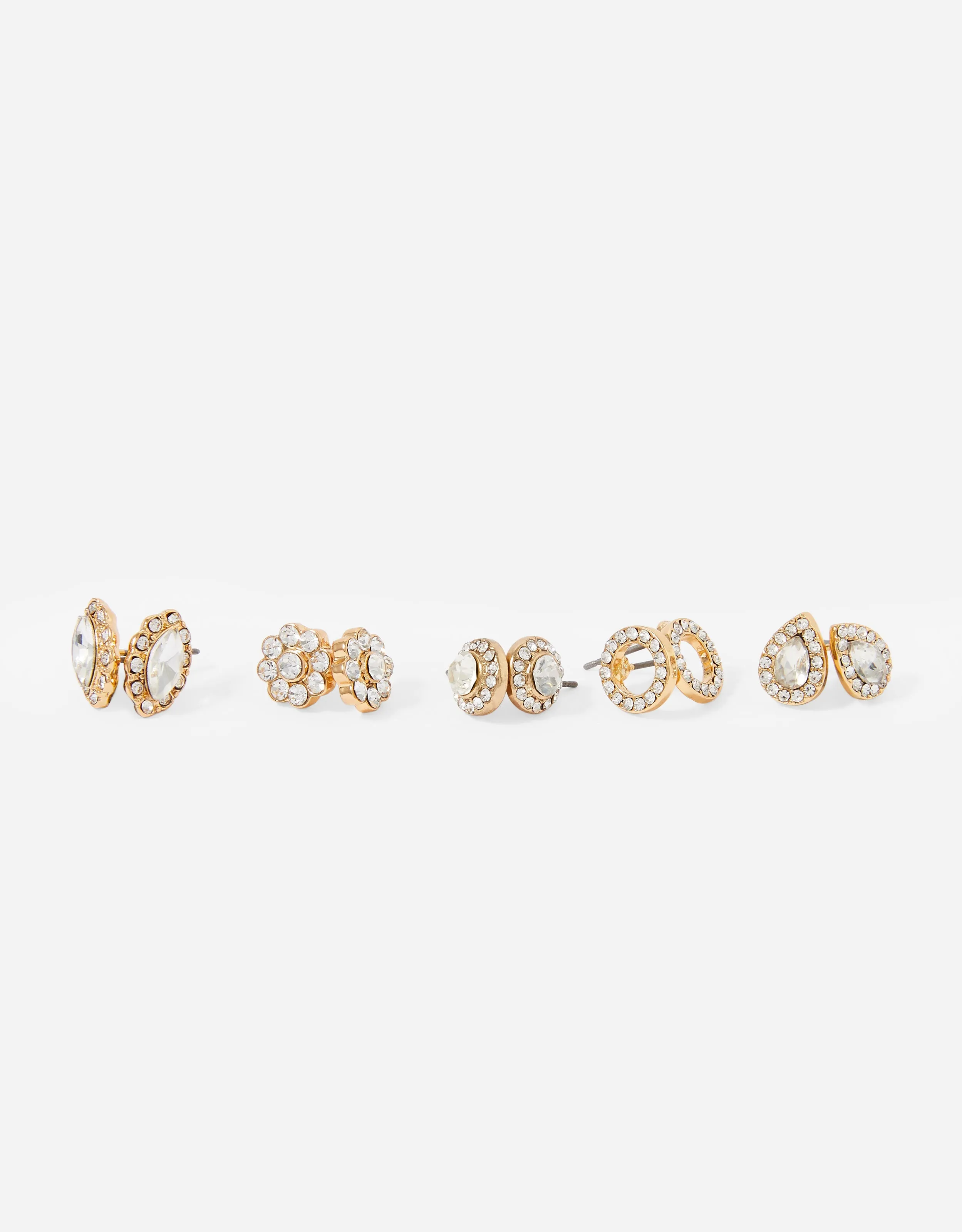 Accessorize London Women's Set Of 5 Glamazon Stud Earrings