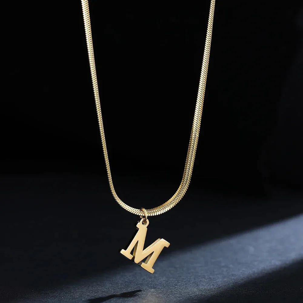 Alphabet Gold Plated Initial Letter Clavicle Collar Necklace