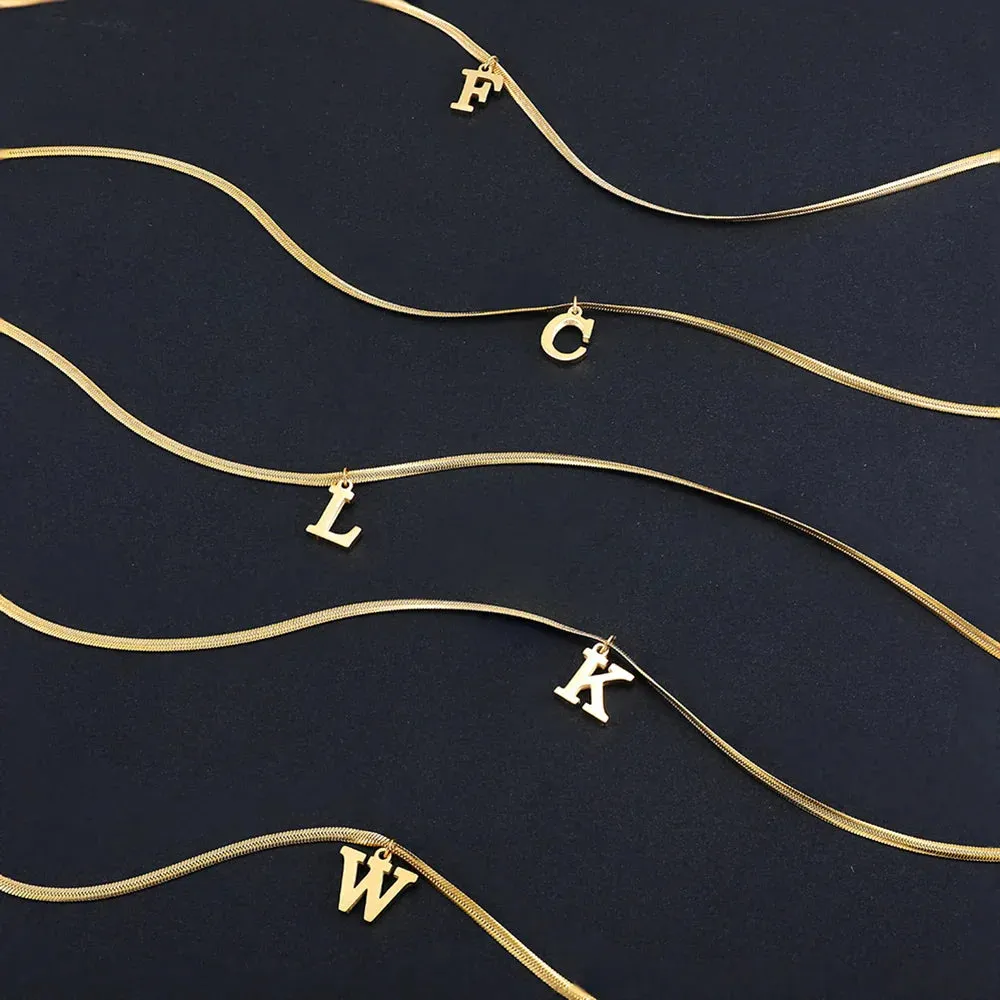 Alphabet Gold Plated Initial Letter Clavicle Collar Necklace