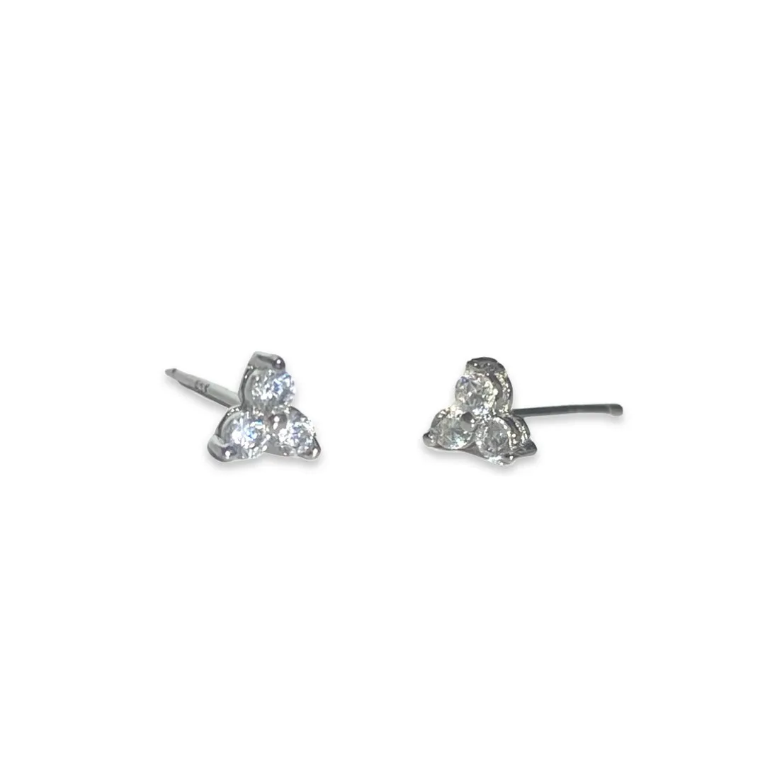 Amy Three Petal Cluster Flower Studs