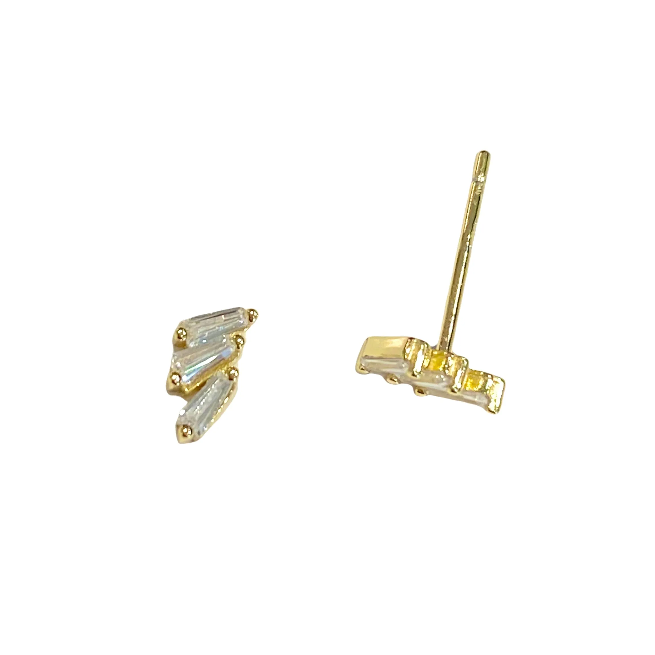 Amy Tiny Baguette Fan Studs