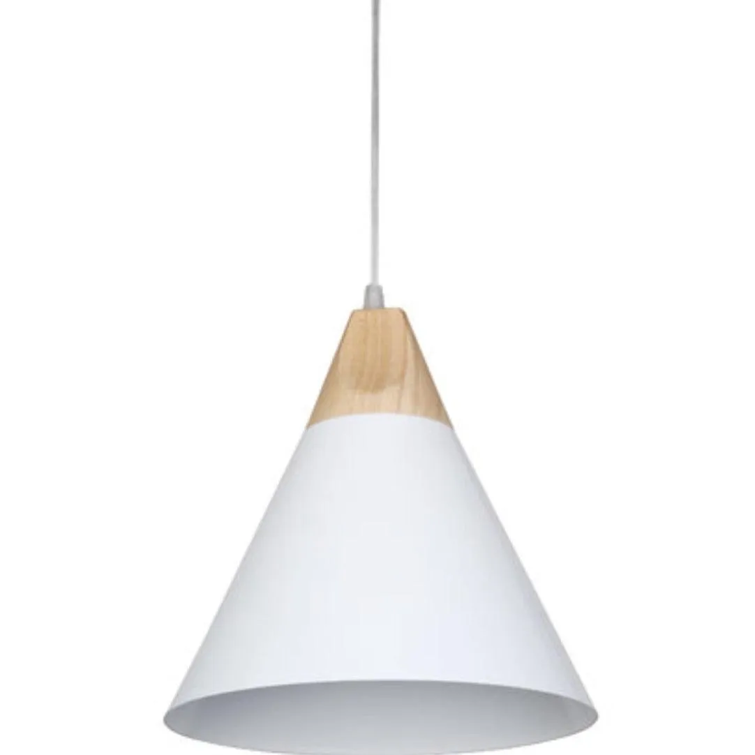 ANKUR MODERN NORDIC CONE WITH NATURAL WOOD PENDANT LIGHTS