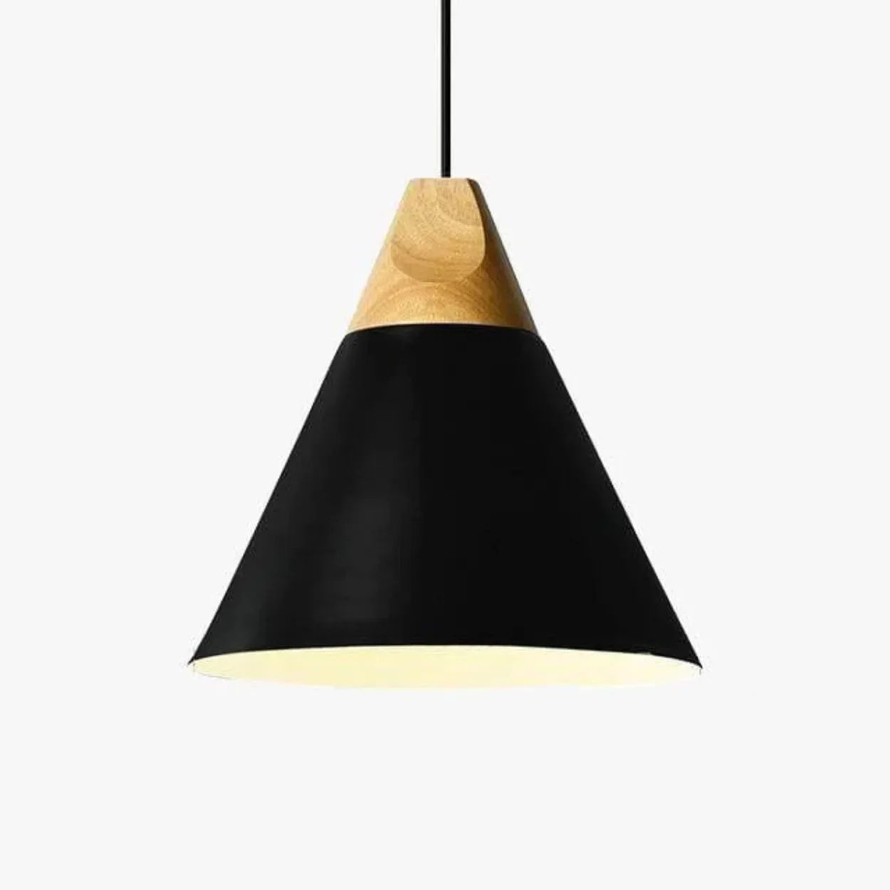 ANKUR MODERN NORDIC CONE WITH NATURAL WOOD PENDANT LIGHTS