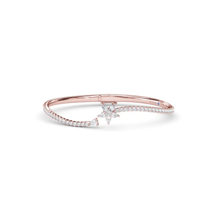 Asymmetrical Diamond Bangle Bracelet