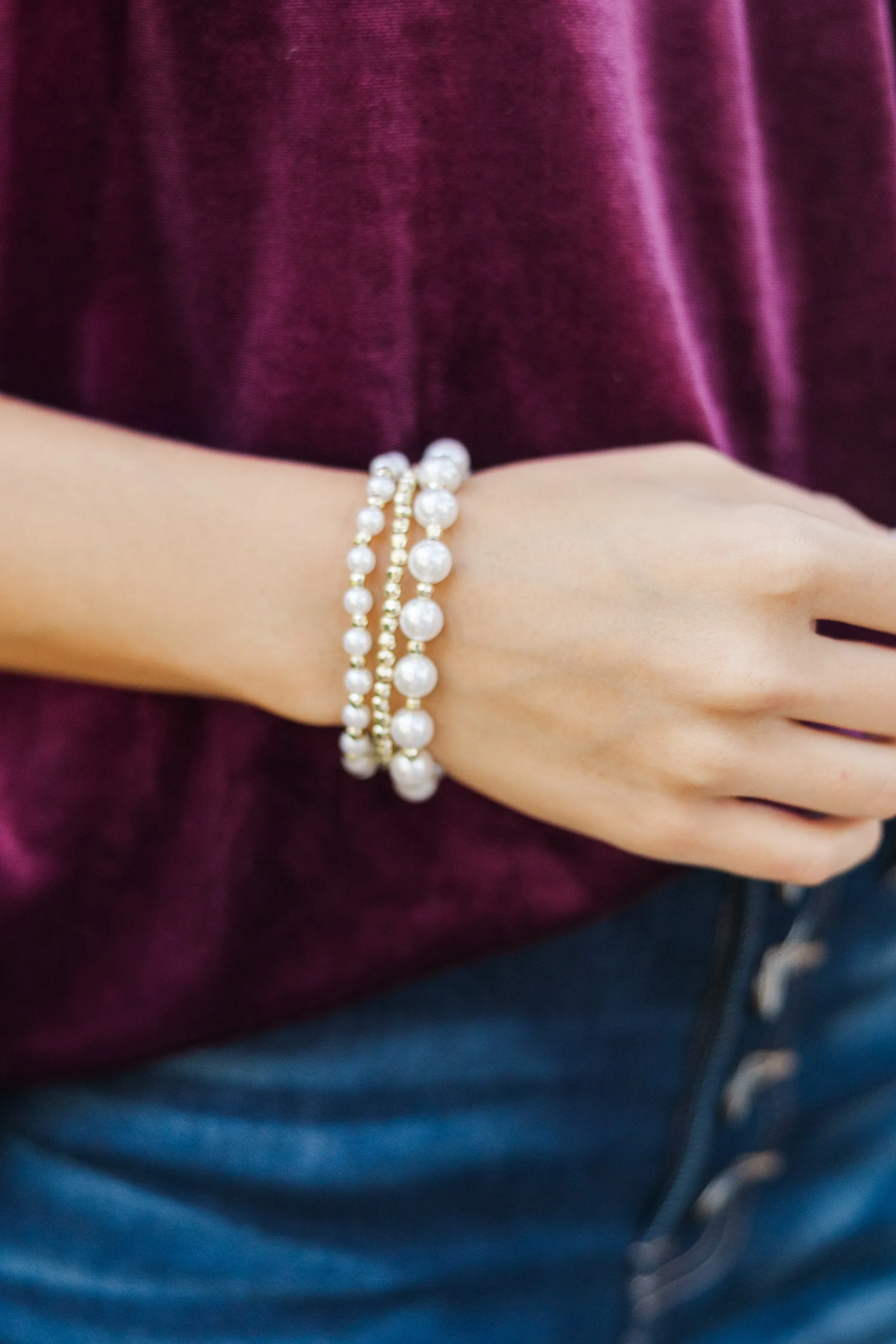 Back To You White Pearl Bracelet