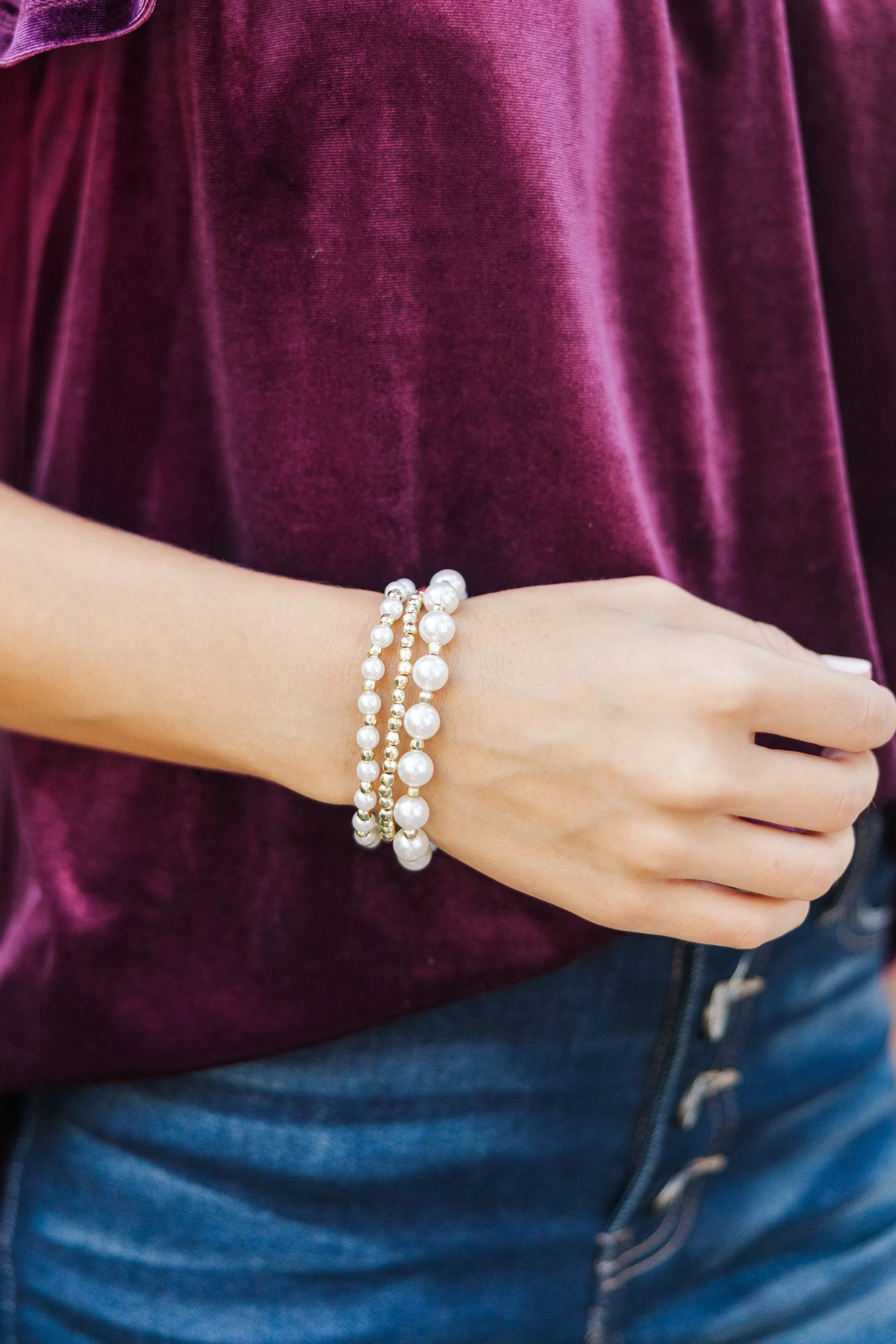 Back To You White Pearl Bracelet