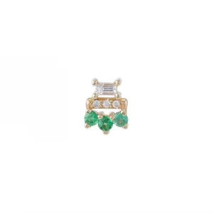 Baguette Emerald Lace Stud (Single)