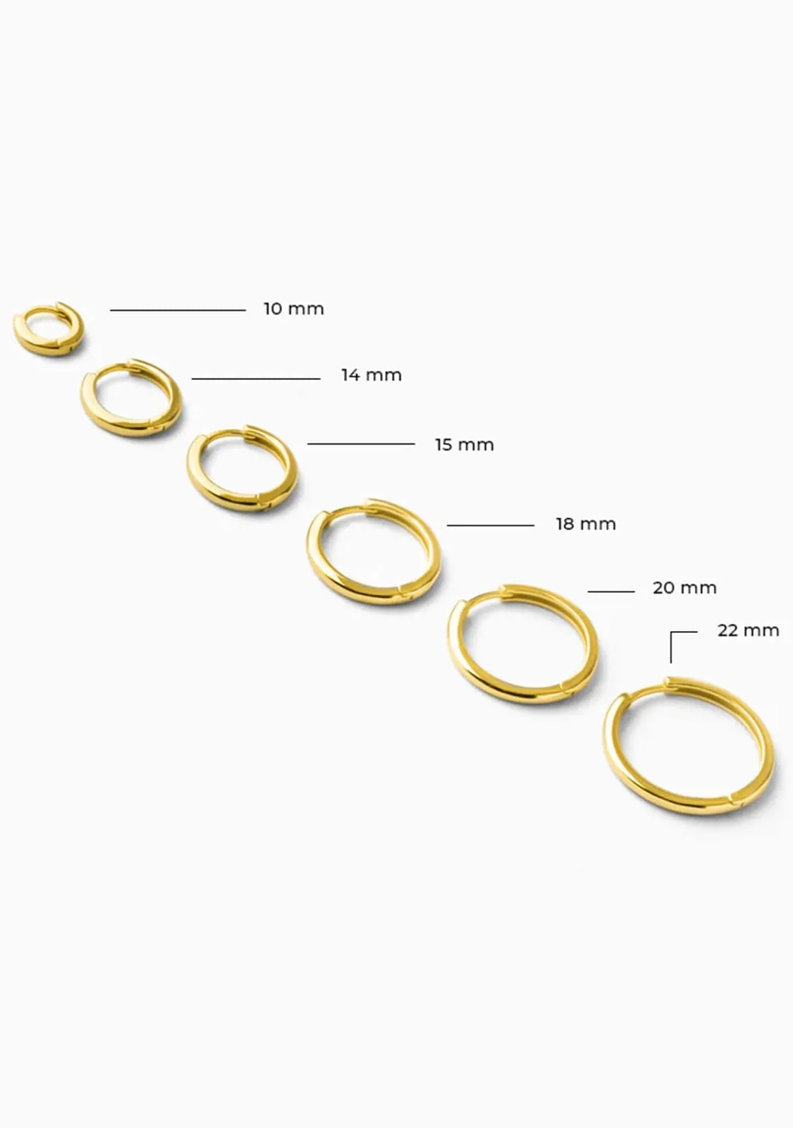 Basic 15 Hoop Earrings Gold