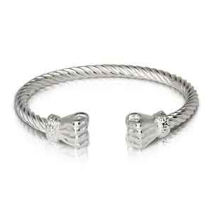 Better Jewelry Fist Ends Coiled Rope West Indian Bangle .925 Sterling Silver,1 piece