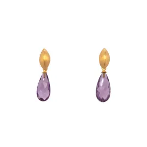 Bliss Drop Amethyst 24K Gold Vermeil Earrings