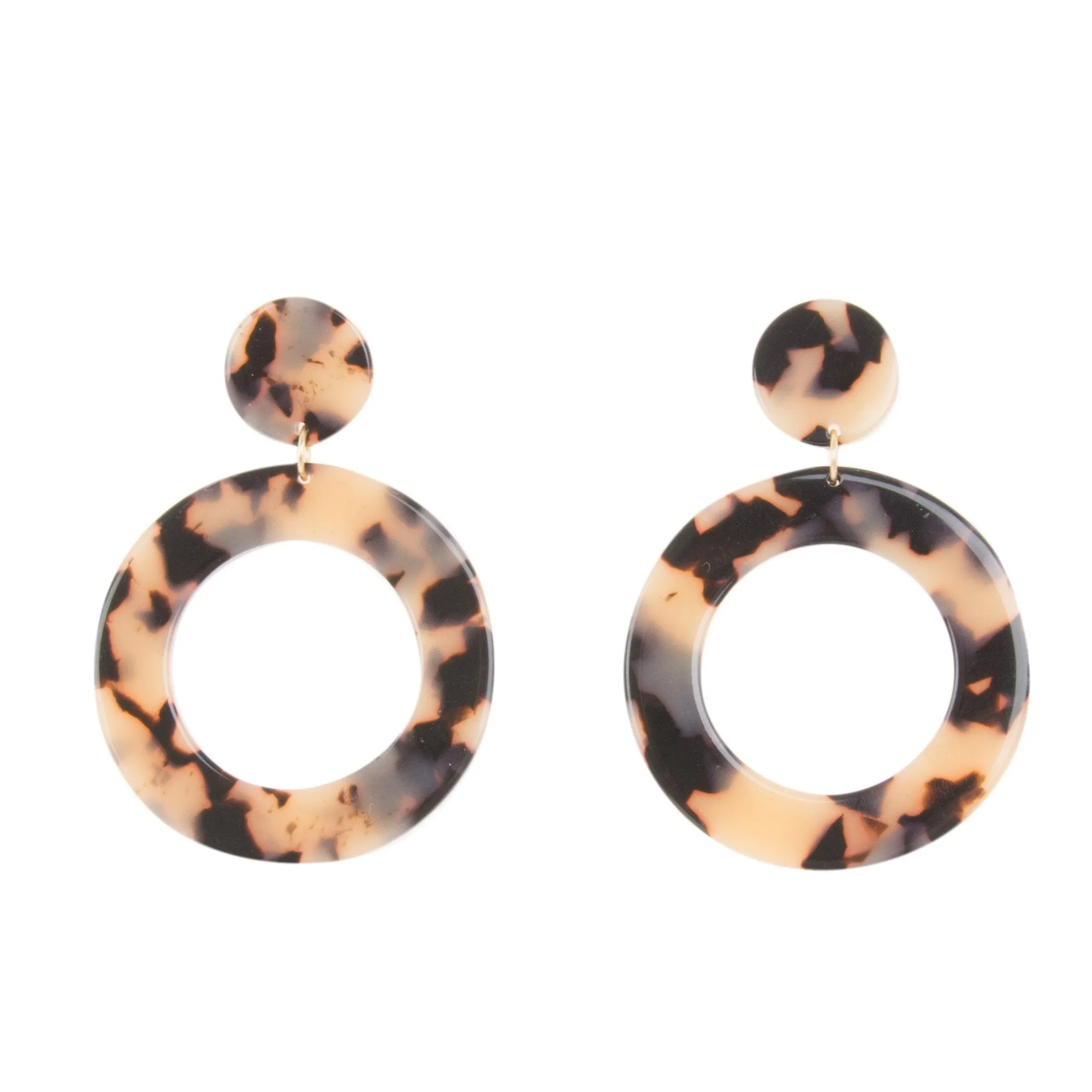 Blonde Tortoise Circle Earring