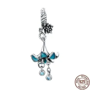 Blue Flower Pendant Charm Jewelry Without Chain - BSC034