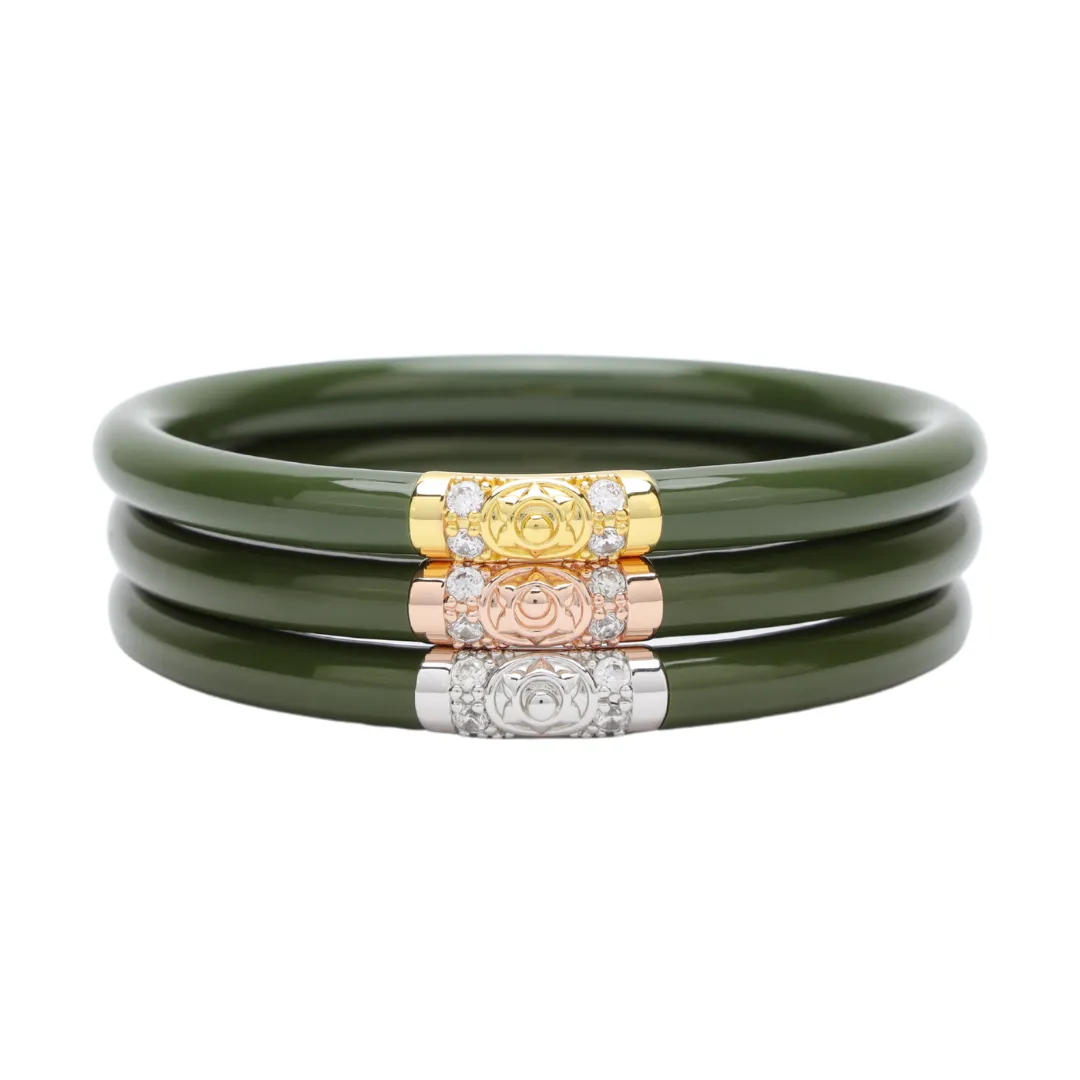 BuDhaGirl | Set of Three | Three Kings All Weather Bangles in Jade