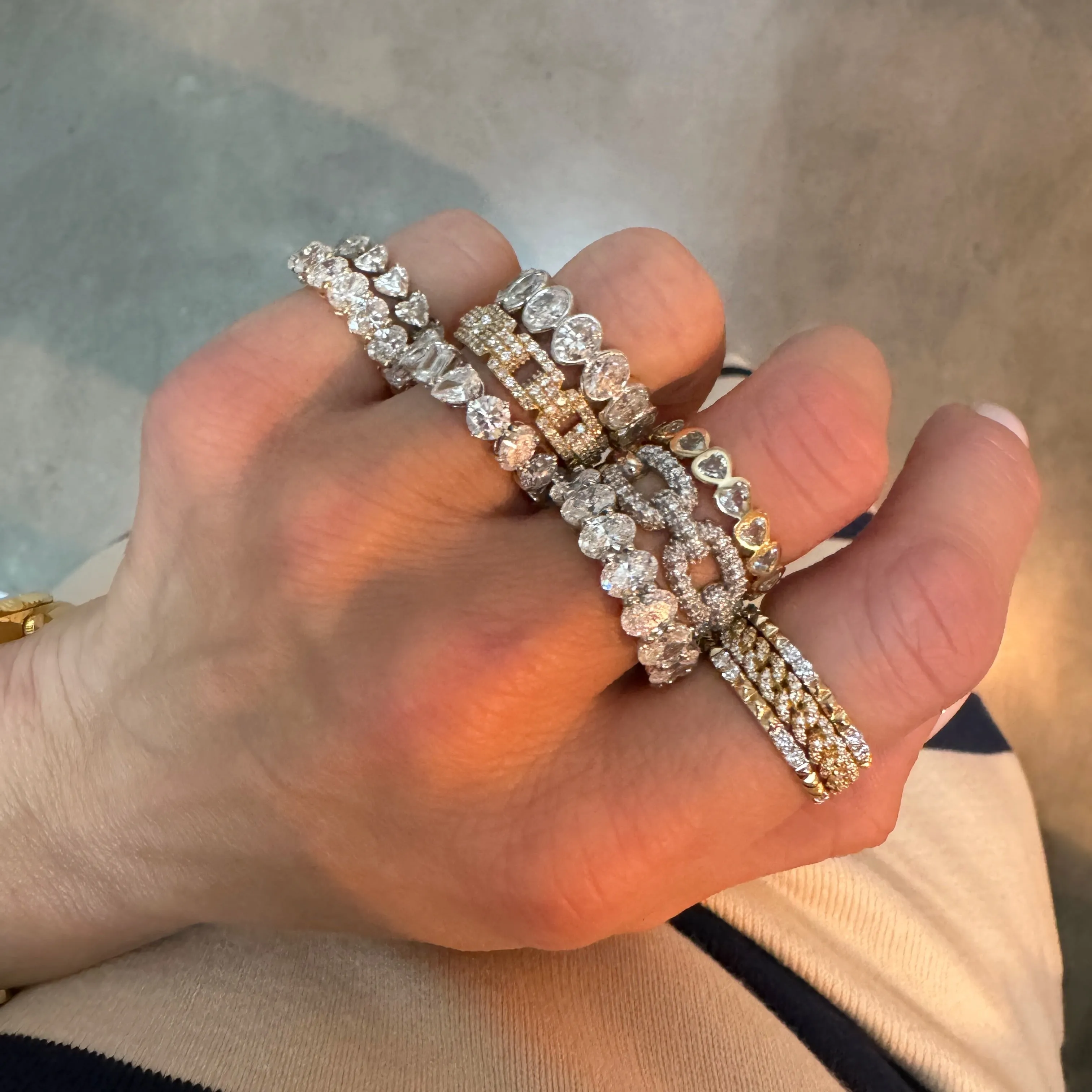 Chic Pave Diamond Chain Ring