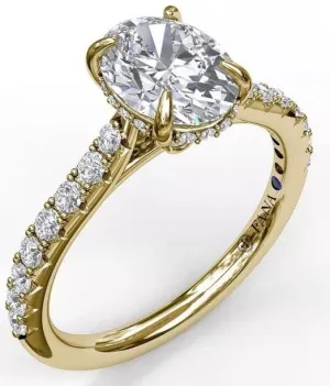 Classic Oval Cut Solitaire with Hidden Halo