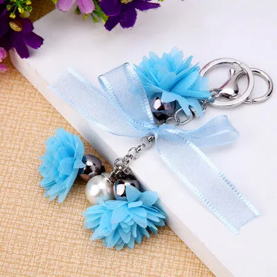 Cloth Flower Key Ring For Lady Couple Bag