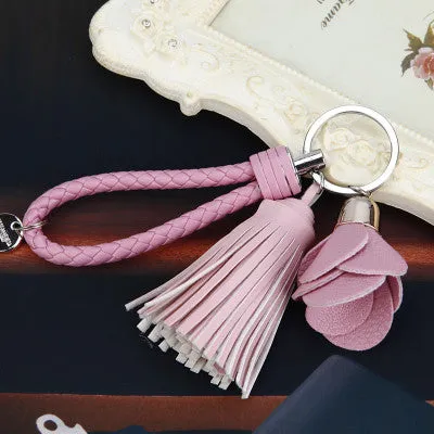 Cloth Flower Key Ring For Lady Couple Bag