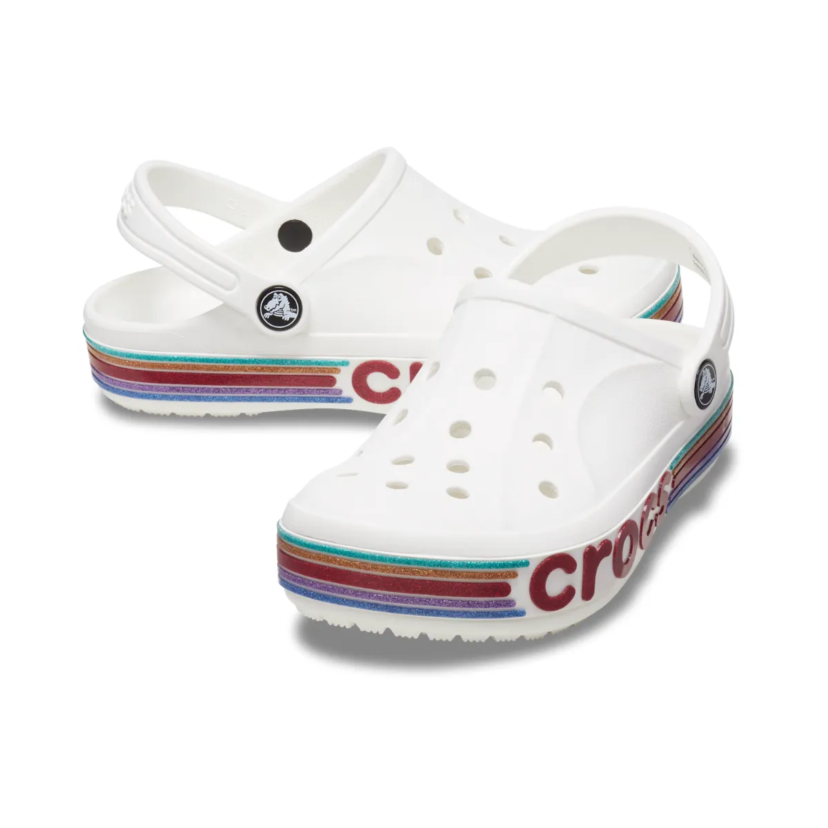 Crocs Bayaband Rainbow Glitter Clog Kids - WHT