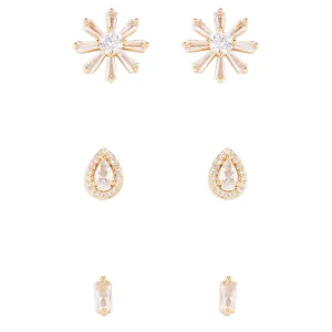 Crystal Stud Trio Set