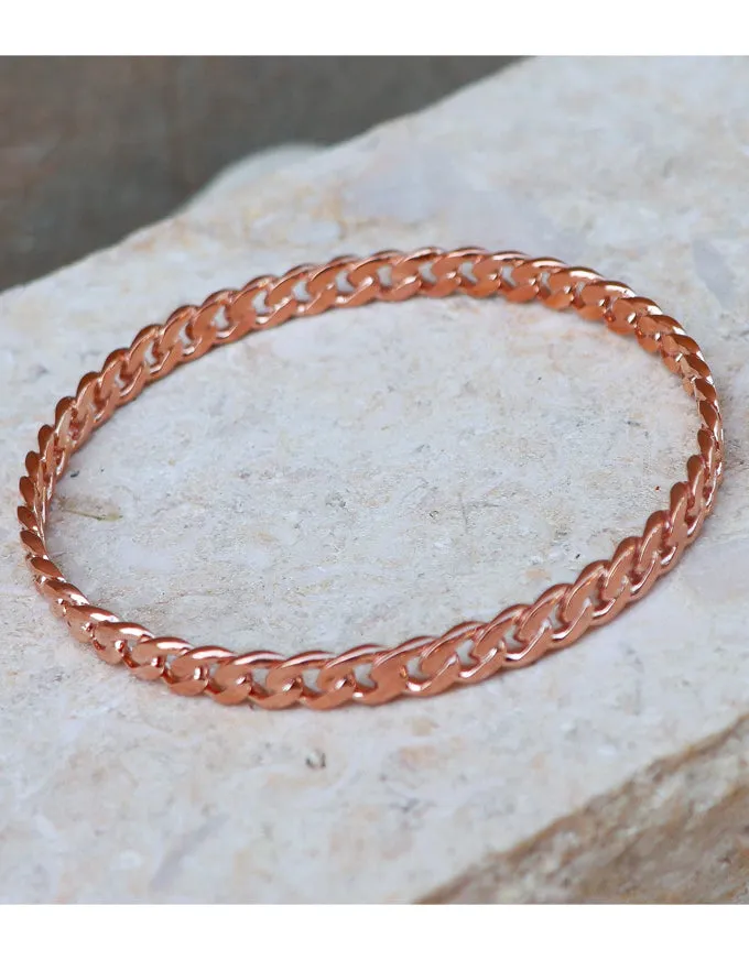 Curb Bangle Rose Gold B6529