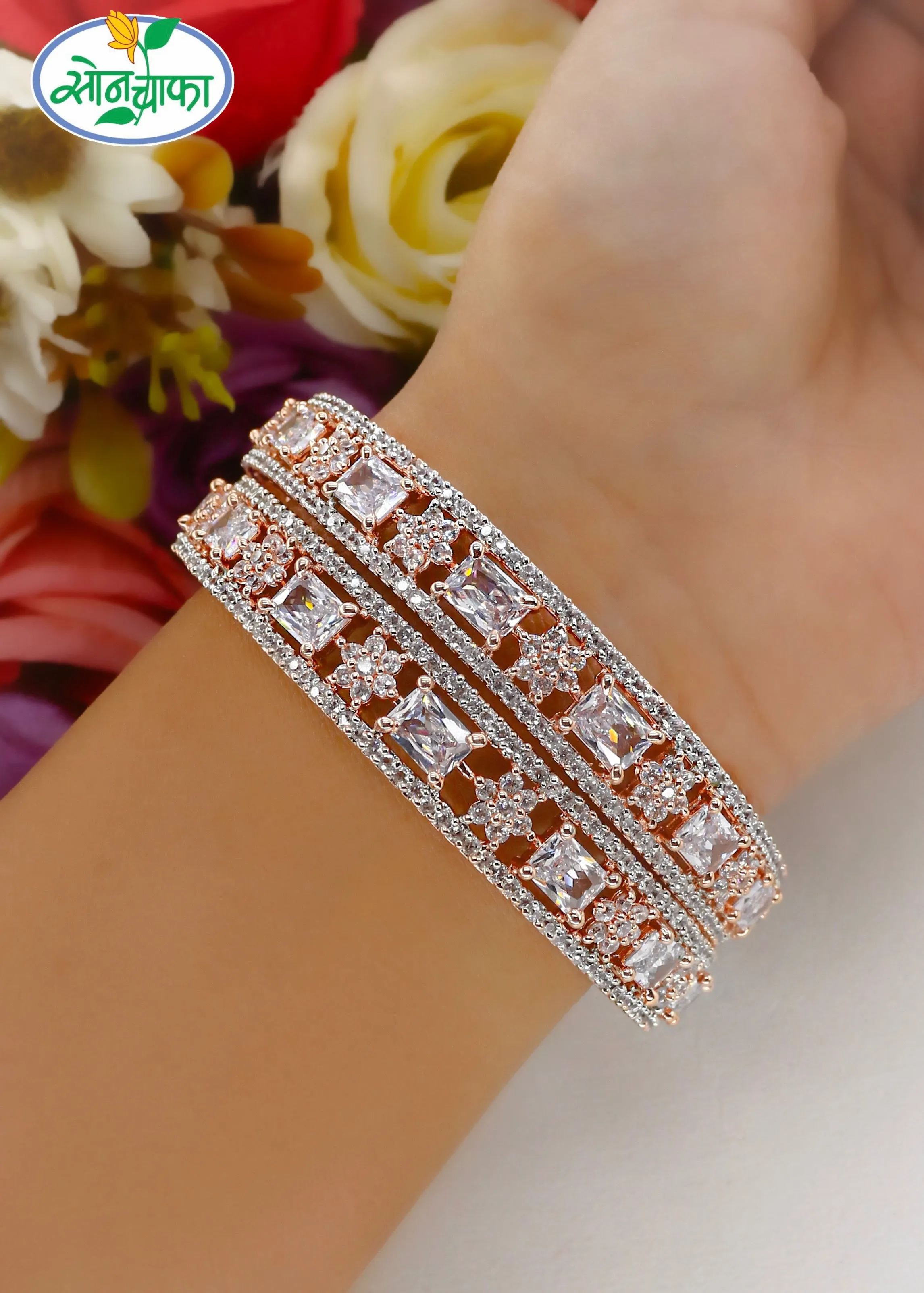 DAZZLING  ROSE GOLD BANGLES